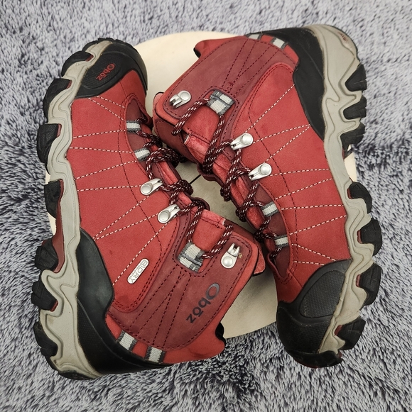 Oboz Bridger Mid BDry Waterproof Hiking Boots Trails Rio Red Womens Size 9 - Picture 4 of 8